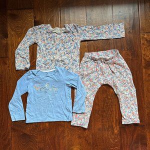 2-3Y Mothercare Floral Matching Set - 2 T-Shirts & Pants